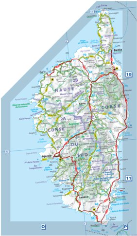 Cr Nat 710 France Détaillée 1/800 000 Inset Corse Preview 1