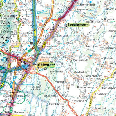 Carte Routiere Touristique Alsace - Main Preview 2