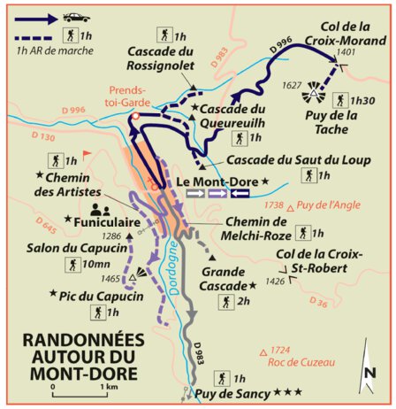 Carte Routiere Touristique Auvergne - Randonnées Autour Du Mont-Dore Preview 1