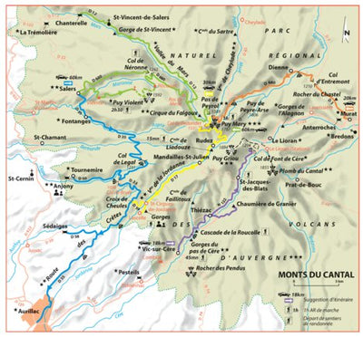 Carte Routiere Touristique Auvergne - Monts Du Cantal Preview 1
