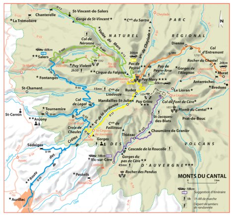 Carte Routiere Touristique Auvergne - Monts Du Cantal Preview 1