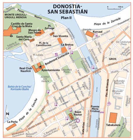 Carte Routiere Touristique Pays Basque - Donostia-San Sebastián Center Preview 1