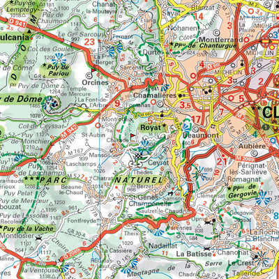 Carte Routiere Touristique Auvergne - Main Preview 3