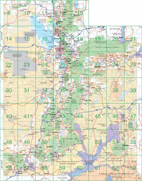 Utah Atlas & Gazetteer Highway Map Preview 1