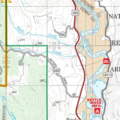 Republic-Three Rivers Ranger District Map East Preview 2