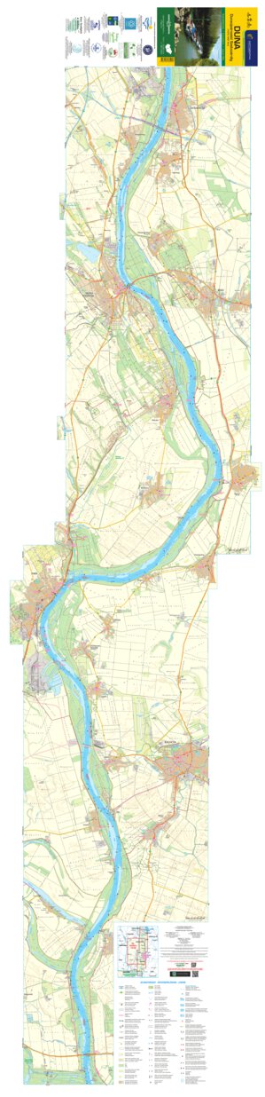 Duna (Dunaújváros-Szekszárd) vizisport, kerékpáros és turista térkép Watersport, biking hiking map Preview 1
