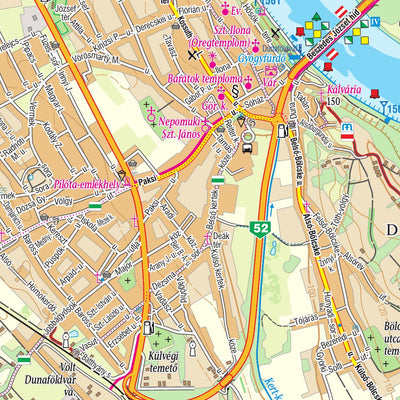 Duna (Dunaújváros-Szekszárd) vizisport, kerékpáros és turista térkép Watersport, biking hiking map Preview 3