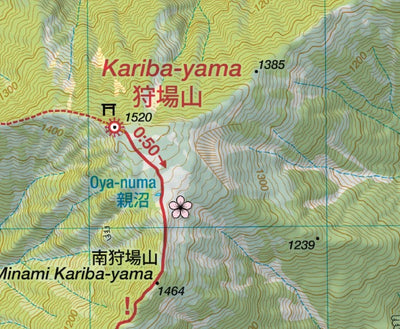 Kariba-yama 狩場山 Hiking Map (Hokkaido, Japan) 1:25,000 Preview 3