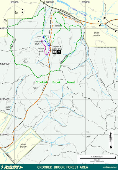 WalkGPS - Crooked Brook Forest Walk Area Preview 1