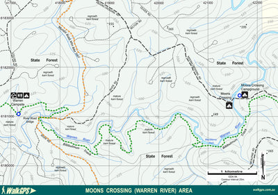 WalkGPS - Moons Crossing - Warren River - Walk Area Preview 1
