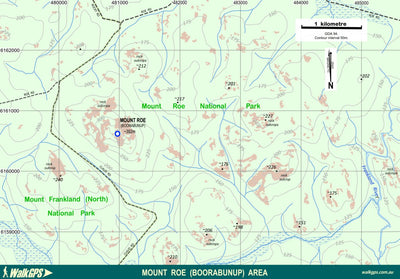 WalkGPS - Mount Roe (Boorabunup) Walk Area Preview 1