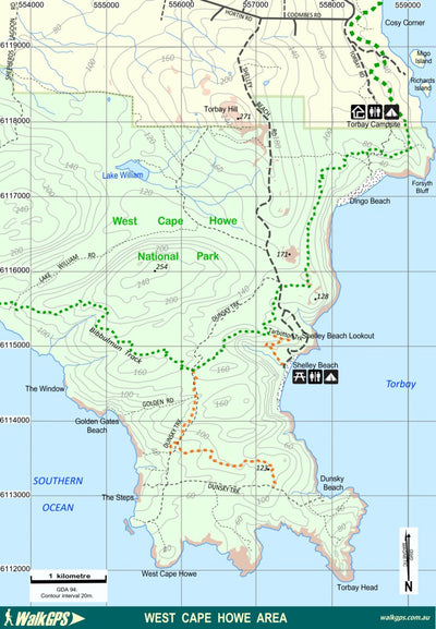 WalkGPS - West Cape Howe Walk Area Preview 1
