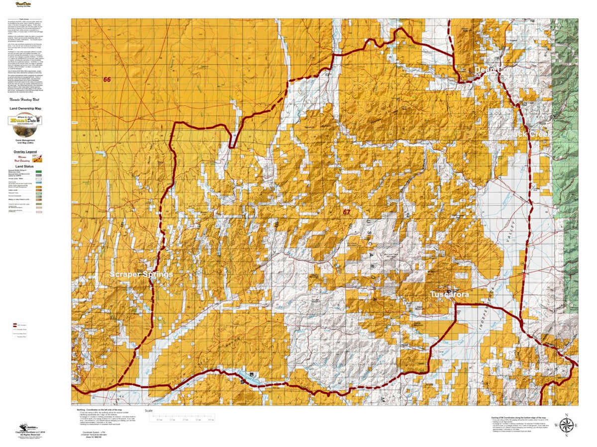 Nevada Unit 67 Land Ownership Map by Nevada HuntData LLC | Avenza Maps
