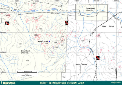 WalkGPS - Mount Yetar - Longer Version Walk Area - Darling Range Preview 1