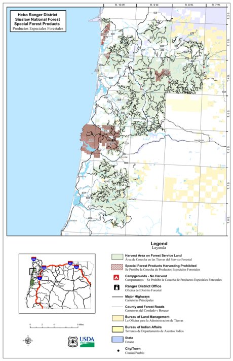 Siuslaw National Forest - Hebo Ranger District Forest Products Map by ...