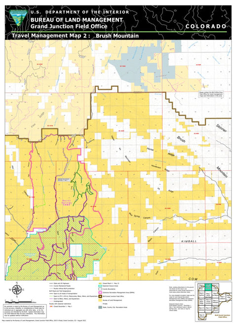 BLM CO GJFO Travel Management Map 2 Brush Mountain Preview 1