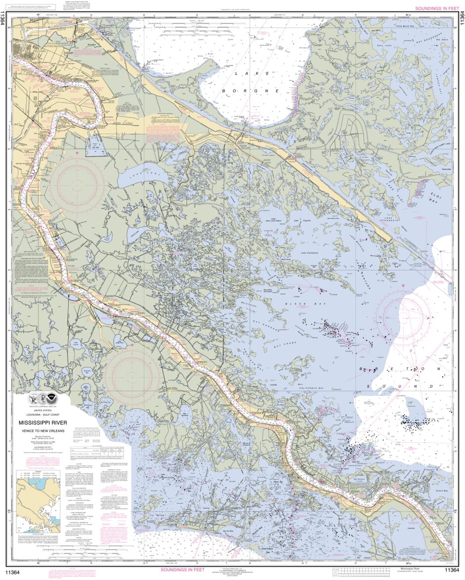 Mississippi River Venice To New Orleans Map by National
