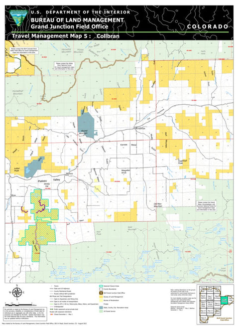 BLM CO GJFO Travel Management Map 5 Collbran Preview 1