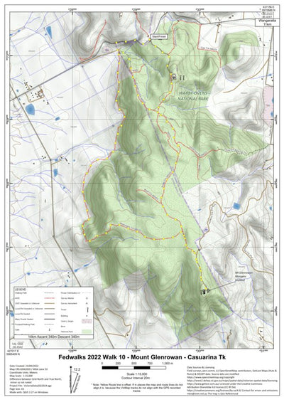 FedWalks2022 - Walk10 - Mount Glenrowan via Casuarina Tk Preview 1
