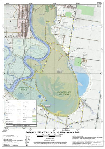 FedWalks2022 - Walk18.1 Map1/2- Lake Moodemere Preview 1