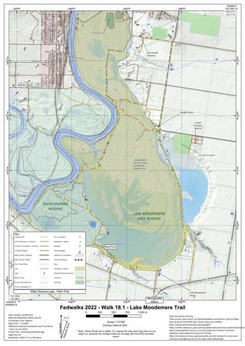 FedWalks2022 - Walk18.1 Map1/2- Lake Moodemere Preview 1