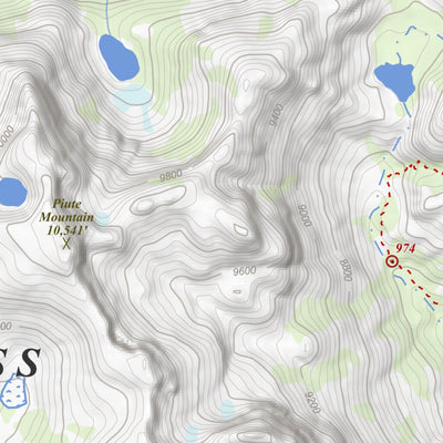 Piute Mountain, California 7.5 Minute Topographic Map Preview 3
