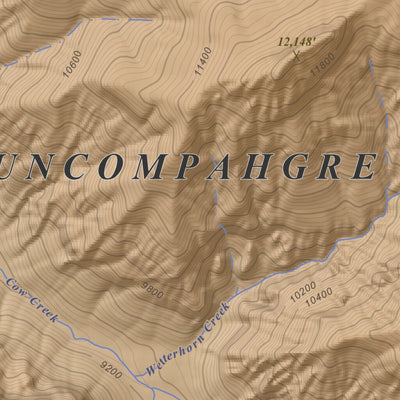 Wetterhorn Peak, Colorado 7.5 Minute Topographic Map - Color Hillshade Preview 2