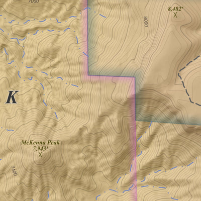 McKenna Peak, Colorado 7.5 Minute Topographic Map - Color Hillshade Preview 3