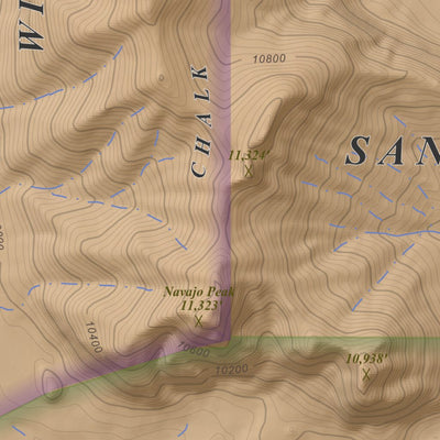 Chama Peak, Colorado 7.5 Minute Topographic Map - Color Hillshade Preview 3