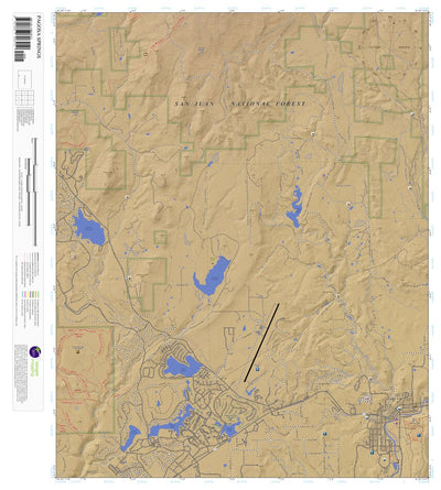 Pagosa Springs, Colorado 7.5 Minute Topographic Map - Color Hillshade Preview 1