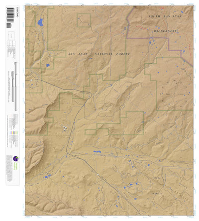 Chromo, Colorado 7.5 Minute Topographic Map - Color Hillshade Preview 1