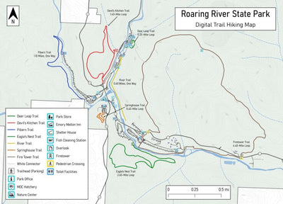 Roaring River State Park Public Hiking Map Preview 1