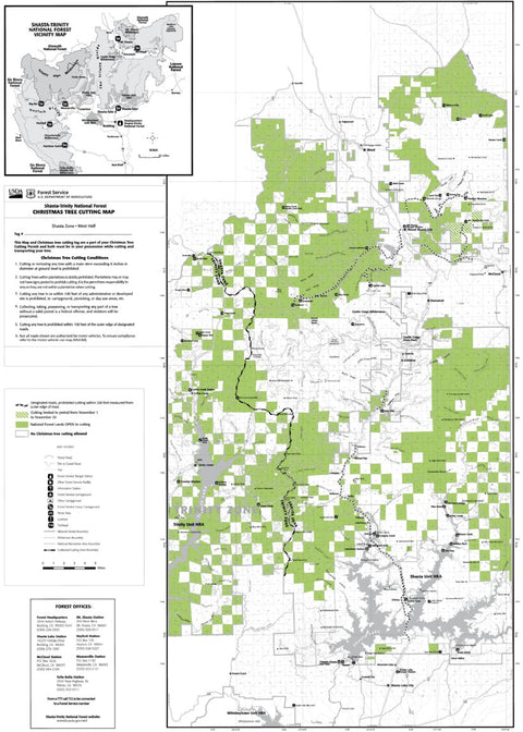 2022 Shasta Zone Christmas Tree Map (west) Preview 1