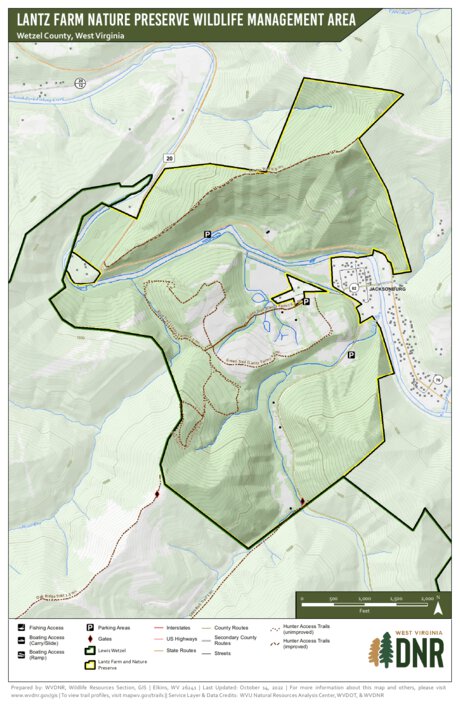Lantz Farm and Nature Preserve Wildlife Management Area Map by WV