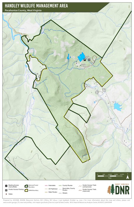 Handley Wildlife Management Area Map by WV Division of Natural