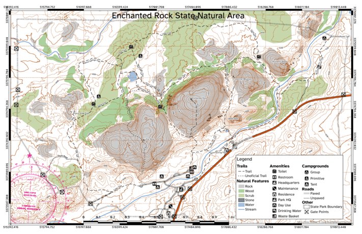 Enchanted Rock Natural Sate Area Map by Pablo Perez Alvarez maps ...