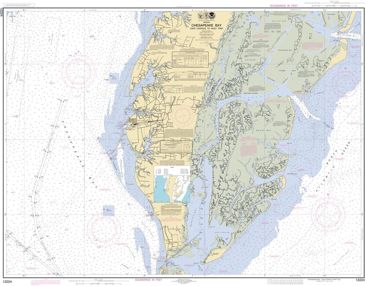 Chesapeake Bay Cape Charles To Wolf Trap Map by National Oceanographic ...