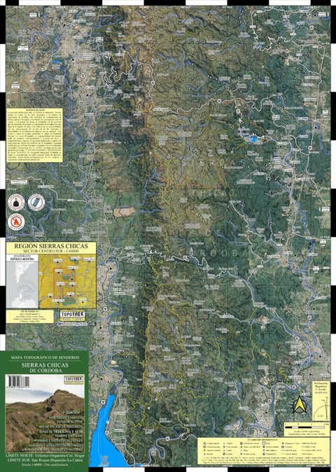 Mapa de Senderos - Sierras Chicas de Córdoba, Sector Centro Sur Preview 1