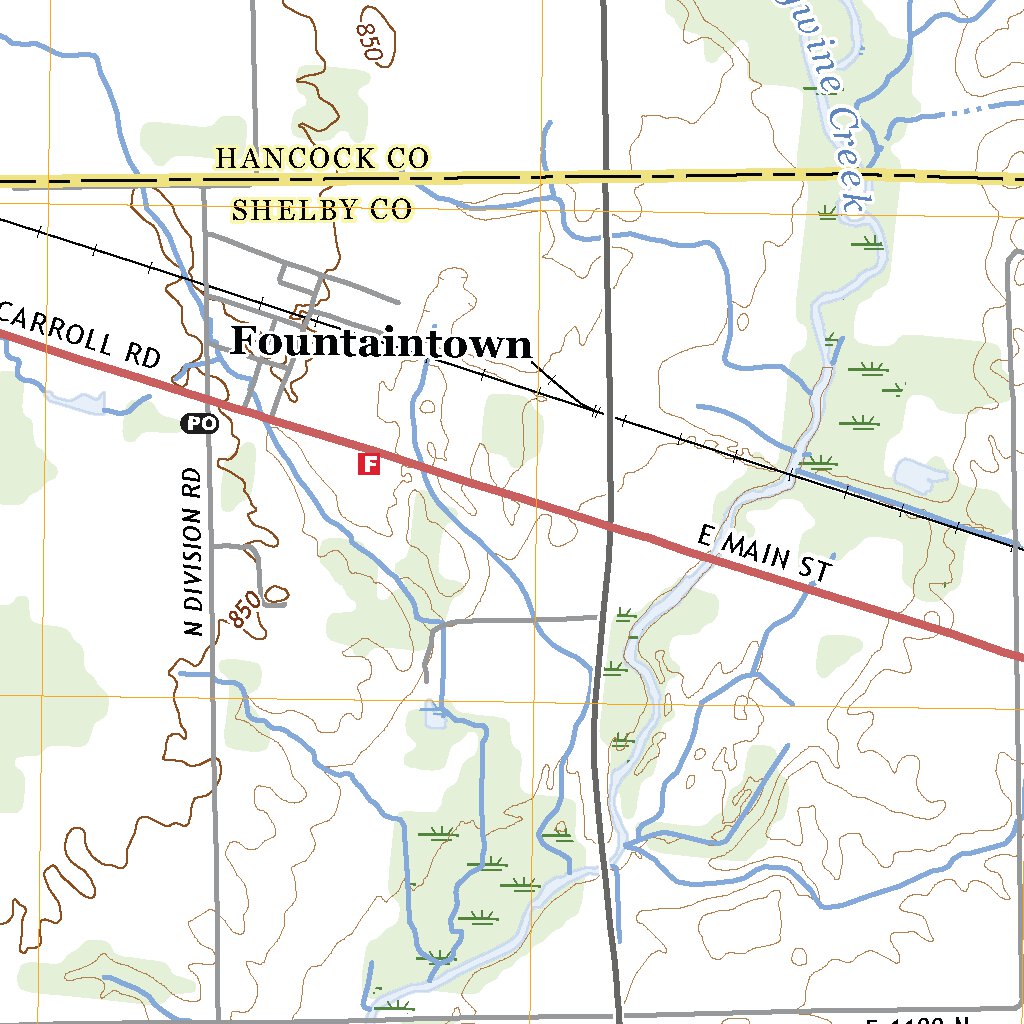 Fountaintown, IN (2022, 24000-Scale) Map by United States Geological ...