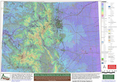 Colorado Bicycling Trails and Recreation Map Preview 1