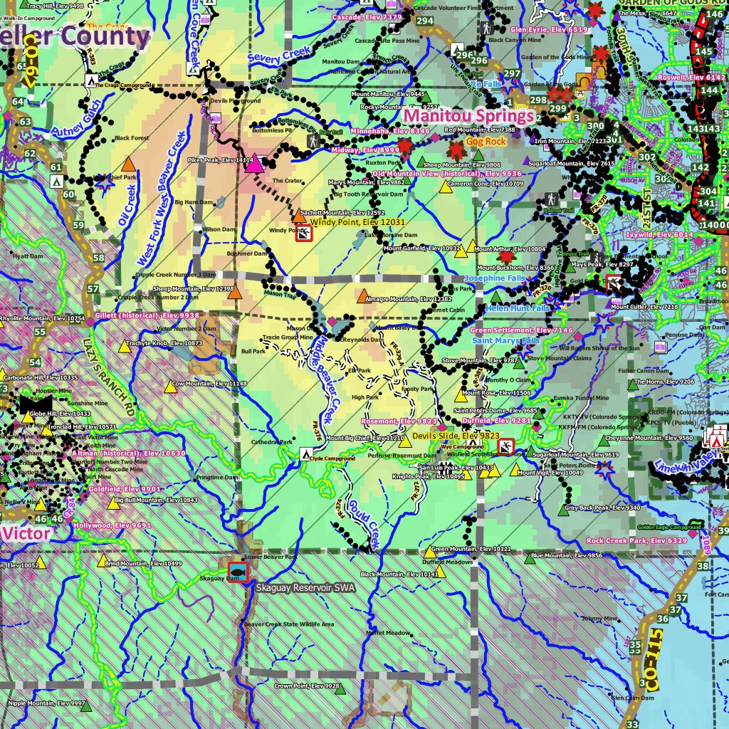 Colorado Activity Map Colorado Bicycling Trails and Recreation Map by 3D Geologic Mapping LLC ...