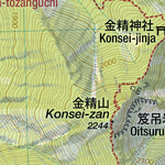 Oku-shirane-san (Nikko Shirane-san) 奥白根山 (日光白根山) Hiking Map (Kanto, Japan) 1:25,000 Preview 2