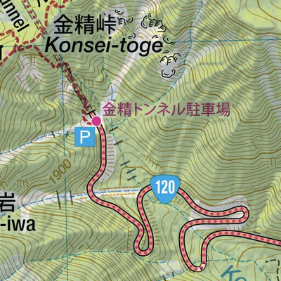 Oku-shirane-san (Nikko Shirane-san) 奥白根山 (日光白根山) Hiking Map (Kanto, Japan) 1:25,000 Preview 3