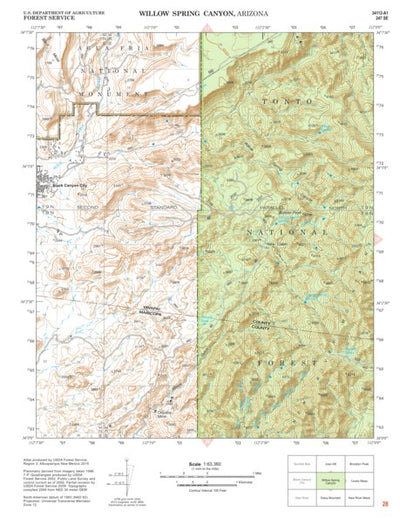 Tonto National Forest Quadrangle: WILLOW SPRING CANYON Preview 1
