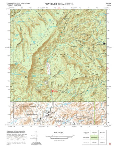 Tonto National Forest Quadrangle: NEW RIVER MESA Preview 1