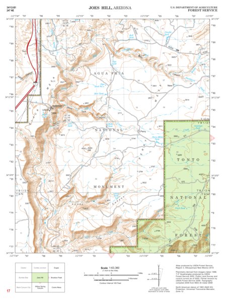 Tonto National Forest Quadrangle: JOES HILL Preview 1