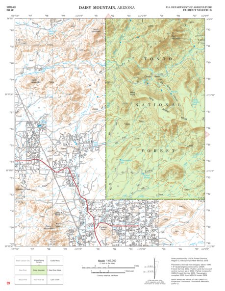 Tonto National Forest Quadrangle: DAISY MOUNTAIN Preview 1