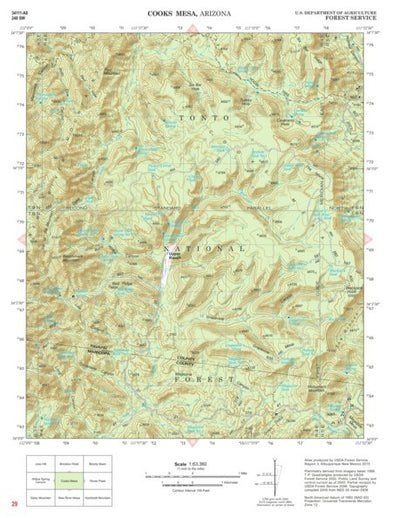 Tonto National Forest Quadrangle: COOKS MESA Preview 1