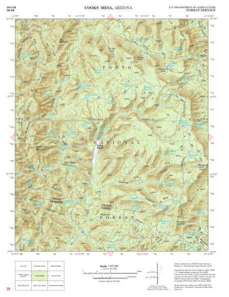 Tonto National Forest Quadrangle: COOKS MESA Preview 1