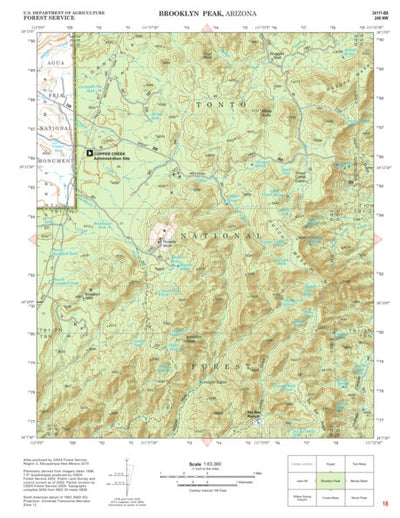Tonto National Forest Quadrangle: BROOKLYN PEAK Preview 1